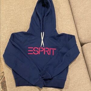 Esprit Blue Hoodie with Pink Logo